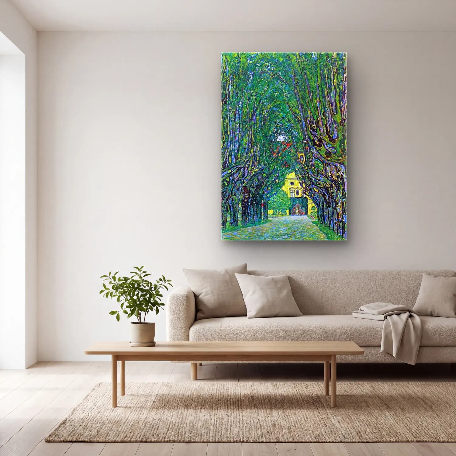 Gustav Klimt – Orman cam tablo — açık renk salonda