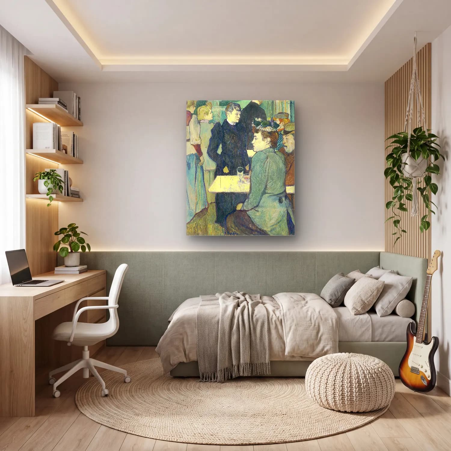 Henri de Toulouse-Lautrec – Kafeli Avrupa Sokağı cam tablo — genç odasında