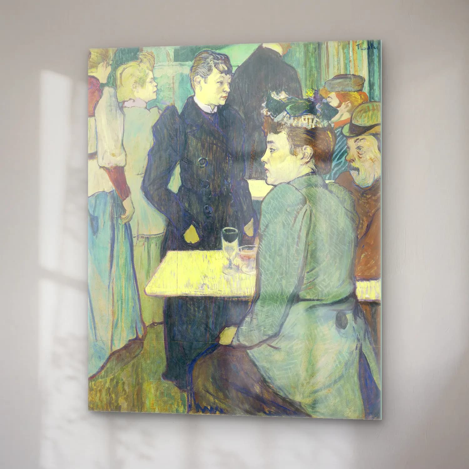 Henri de Toulouse-Lautrec – Kafeli Avrupa Sokağı cam tablo — sağ açıdan görünüm