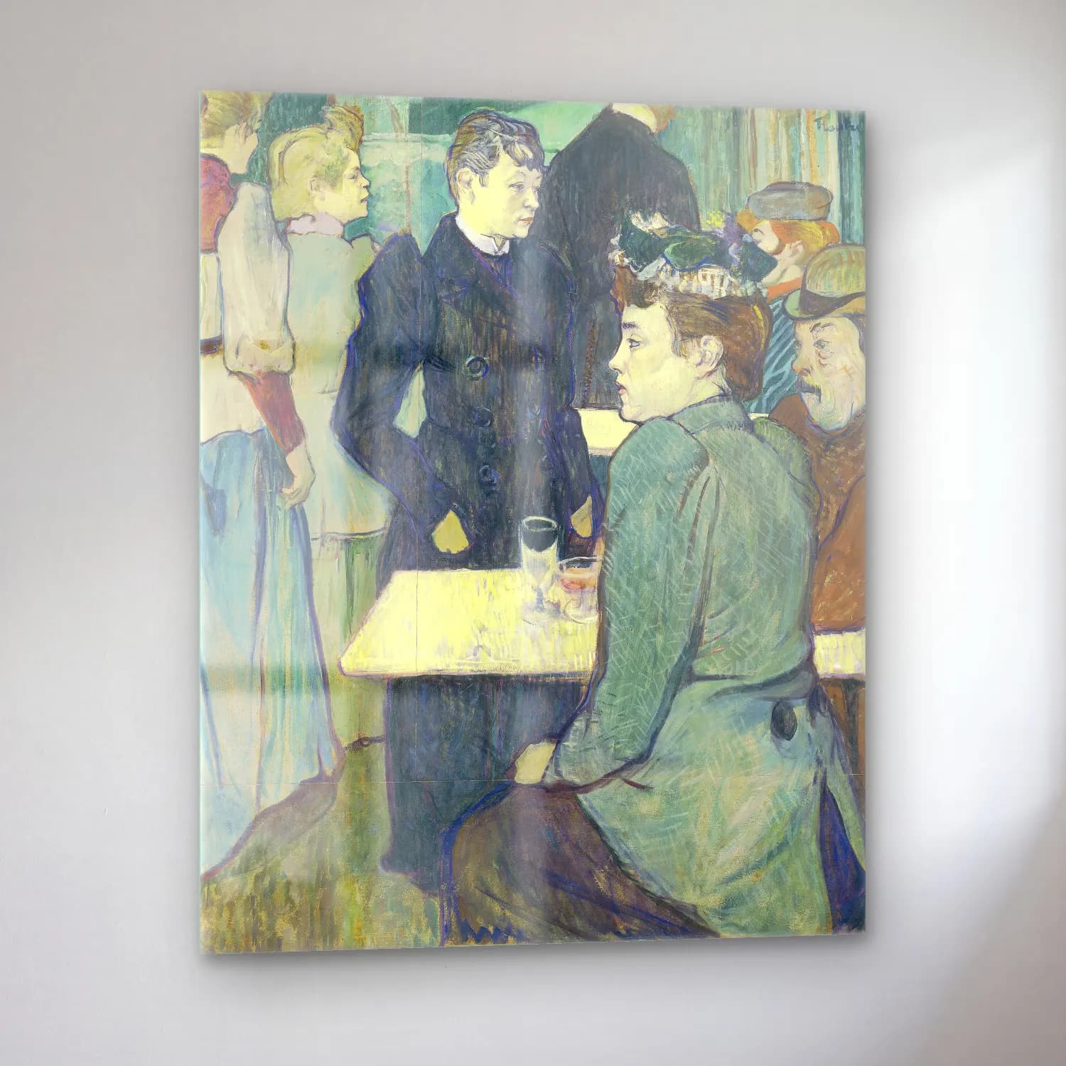 Henri de Toulouse-Lautrec – Kafeli Avrupa Sokağı cam tablo — sol açıdan görünüm