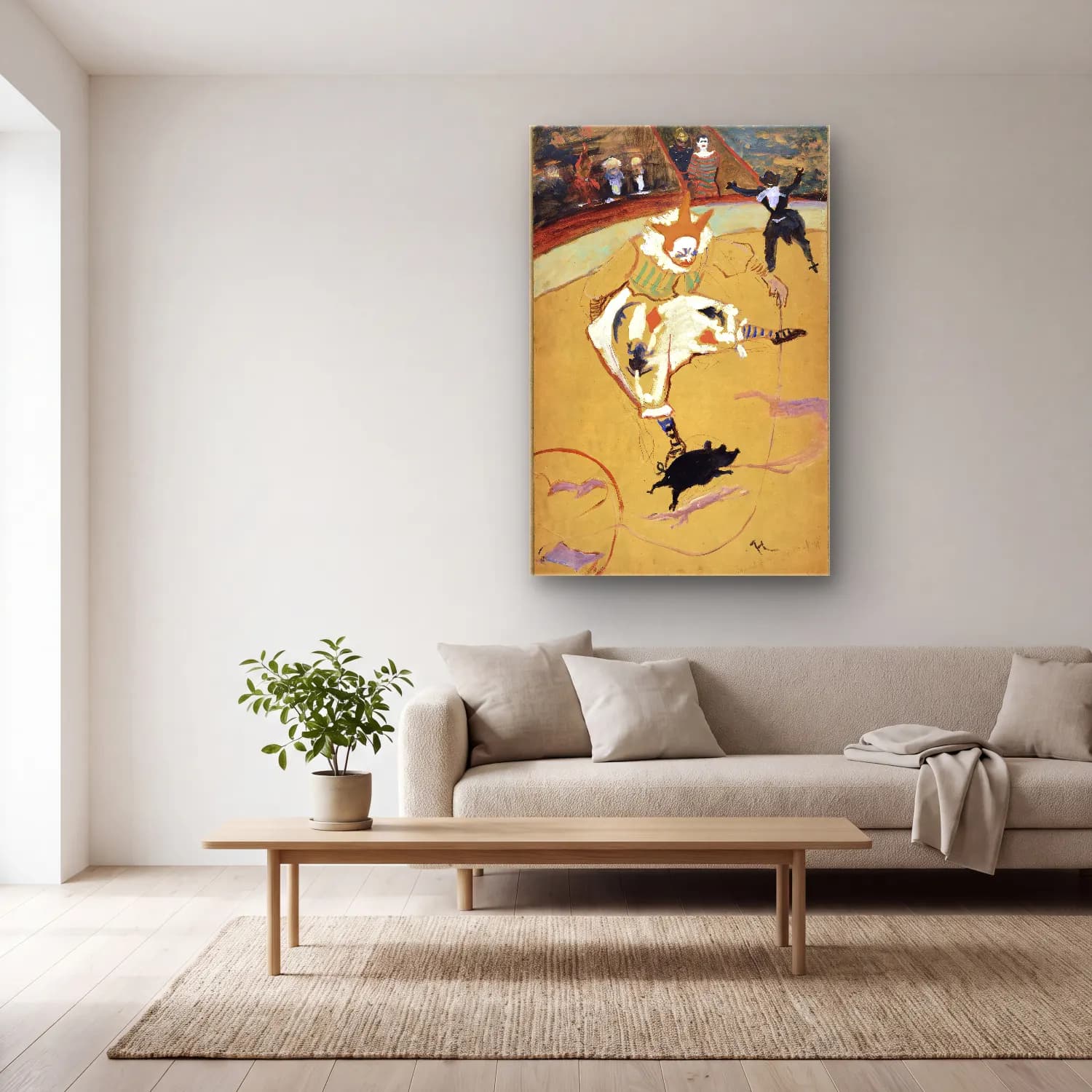 Henri de Toulouse-Lautrec – Atlı cam tablo — açık renk salonda