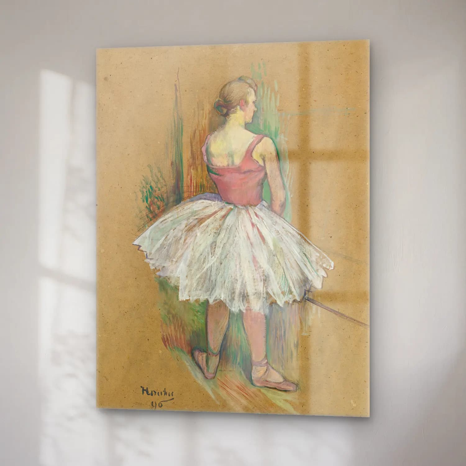 Henri de Toulouse-Lautrec – Balerin cam tablo — sağ açıdan görünüm