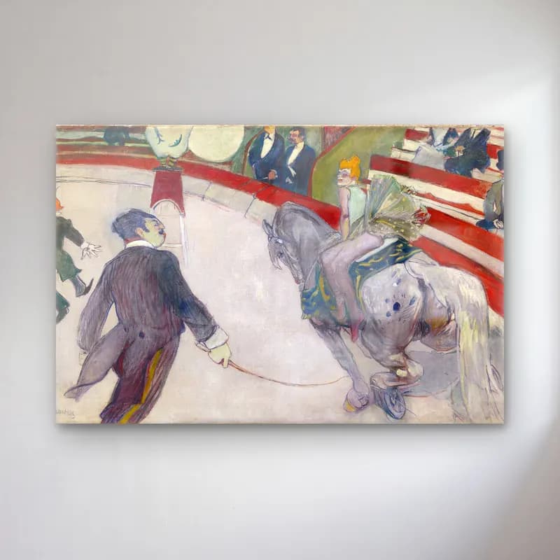 Henri de Toulouse-Lautrec – Atlı – Bej Tonlar cam tablo — Henri de Toulouse-Lautrec – Atlı – Bej Tonlar — empresyonist atlı