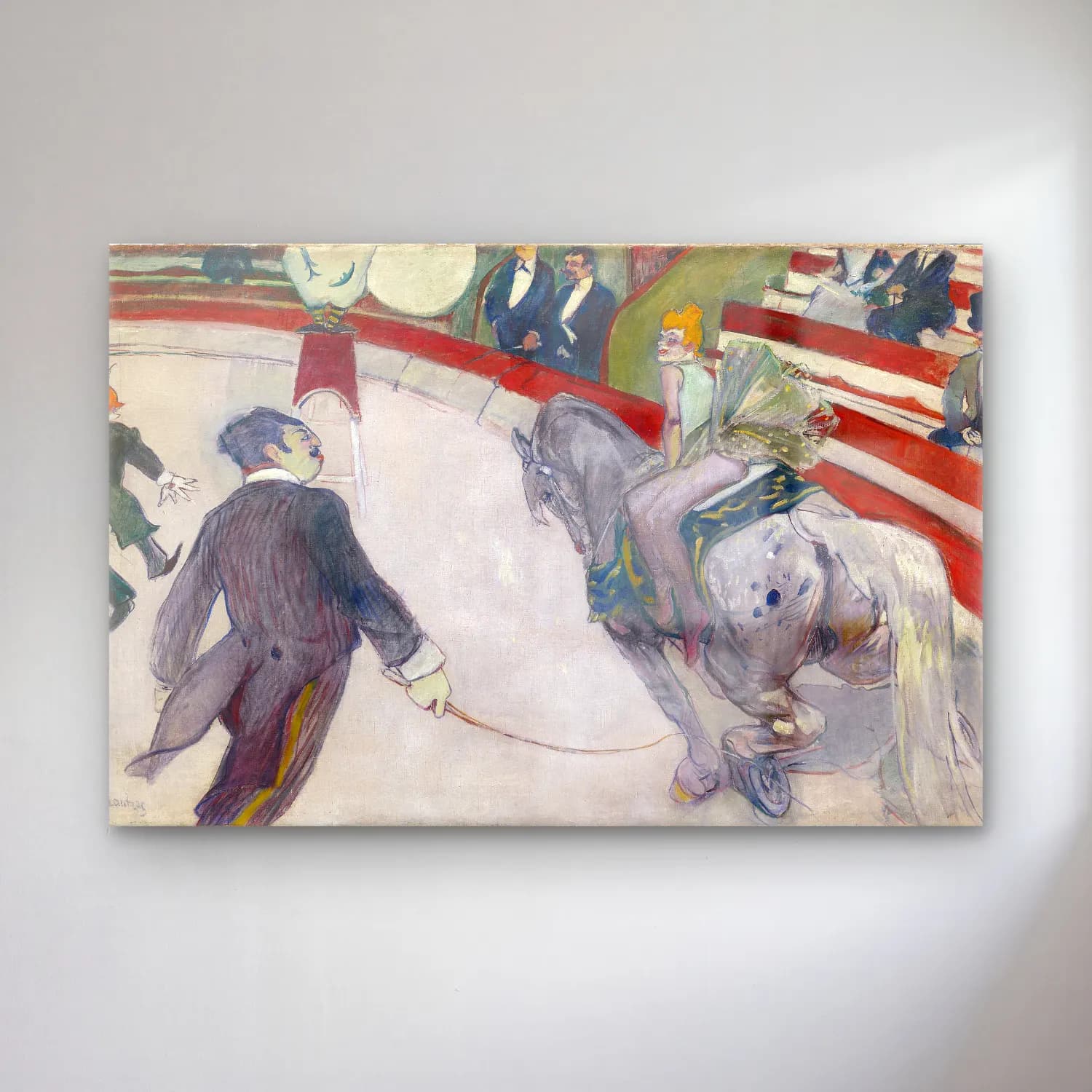 Henri de Toulouse-Lautrec – Atlı – Bej Tonlar cam tablo — Henri de Toulouse-Lautrec – Atlı – Bej Tonlar — empresyonist atlı