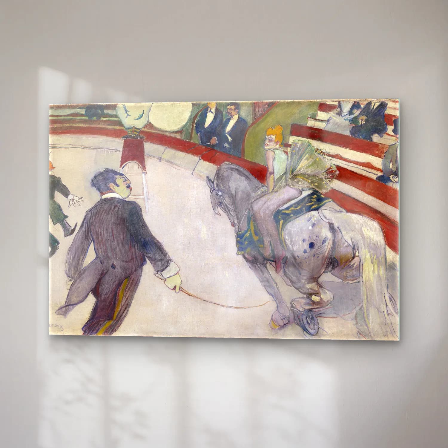 Henri de Toulouse-Lautrec – Atlı – Bej Tonlar cam tablo — sağ açıdan görünüm
