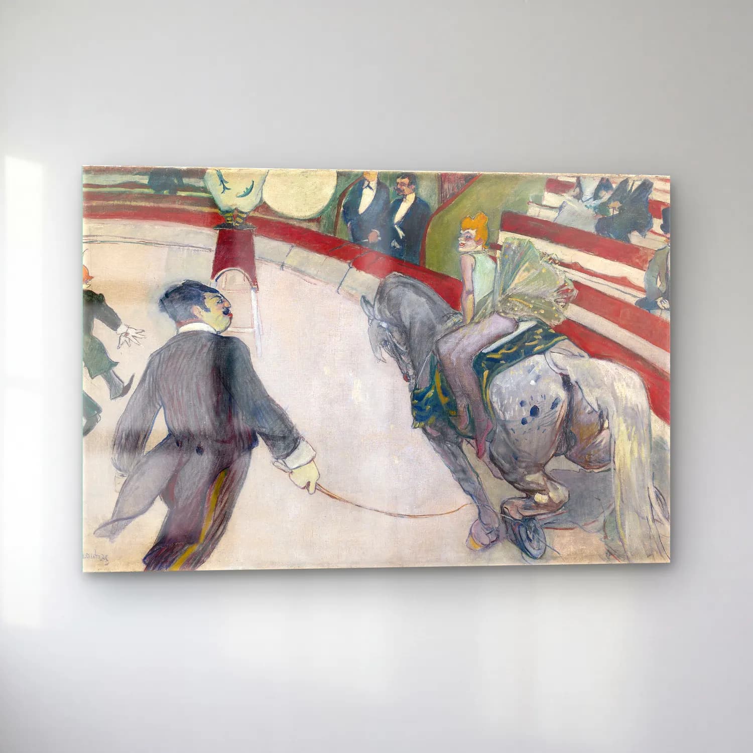 Henri de Toulouse-Lautrec – Atlı – Bej Tonlar cam tablo — sol açıdan görünüm