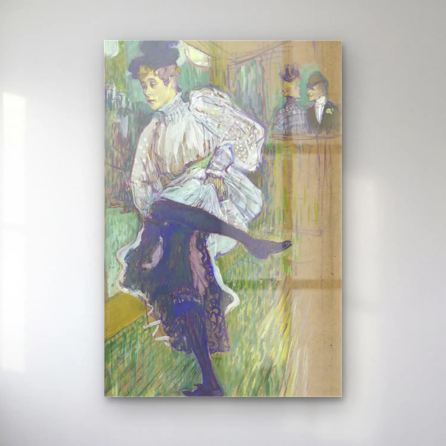Henri de Toulouse-Lautrec – Elbiseli Kadın No. 6 cam tablo — Henri de Toulouse-Lautrec – Elbiseli Kadın No. 6 — empresyonist elbiseli kadın