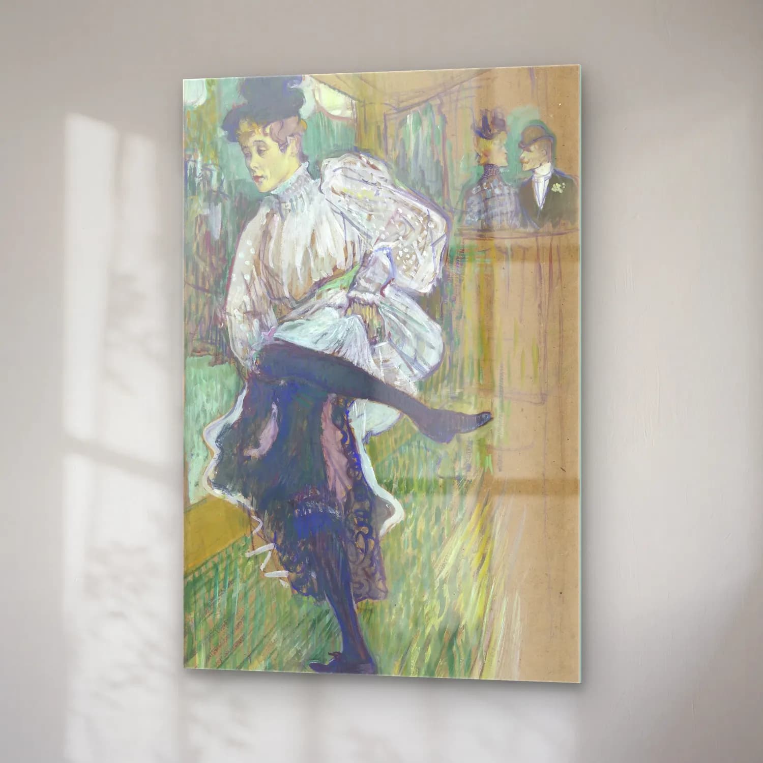 Henri de Toulouse-Lautrec – Elbiseli Kadın No. 6 cam tablo — sağ açıdan görünüm