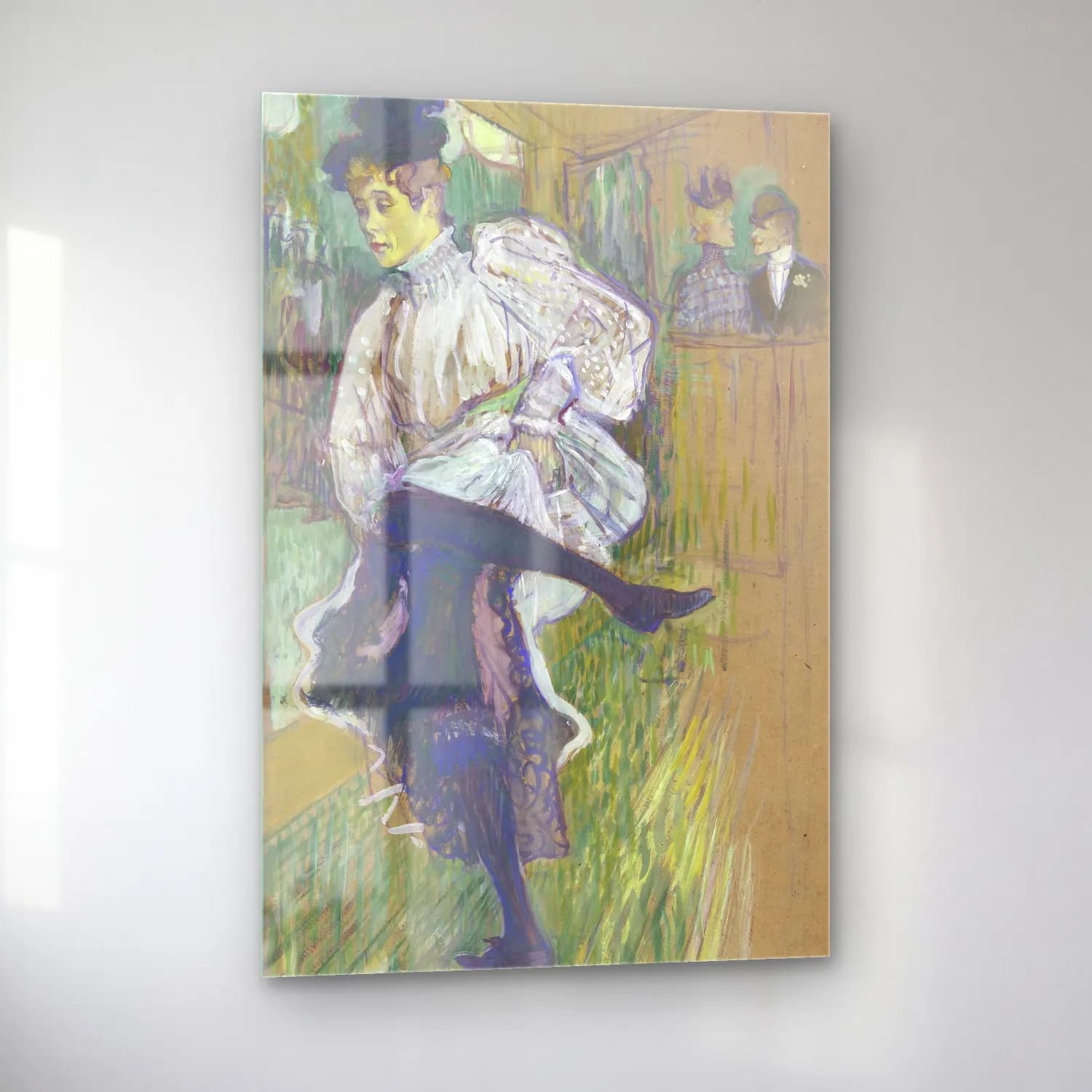 Henri de Toulouse-Lautrec – Elbiseli Kadın No. 6 cam tablo — sol açıdan görünüm