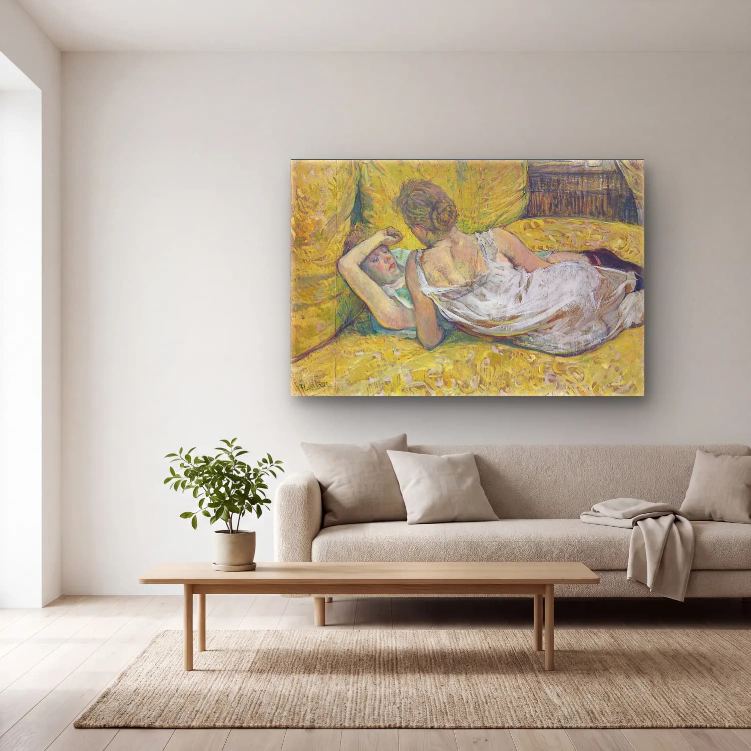 Henri de Toulouse-Lautrec – Aşıklar cam tablo — açık renk salonda