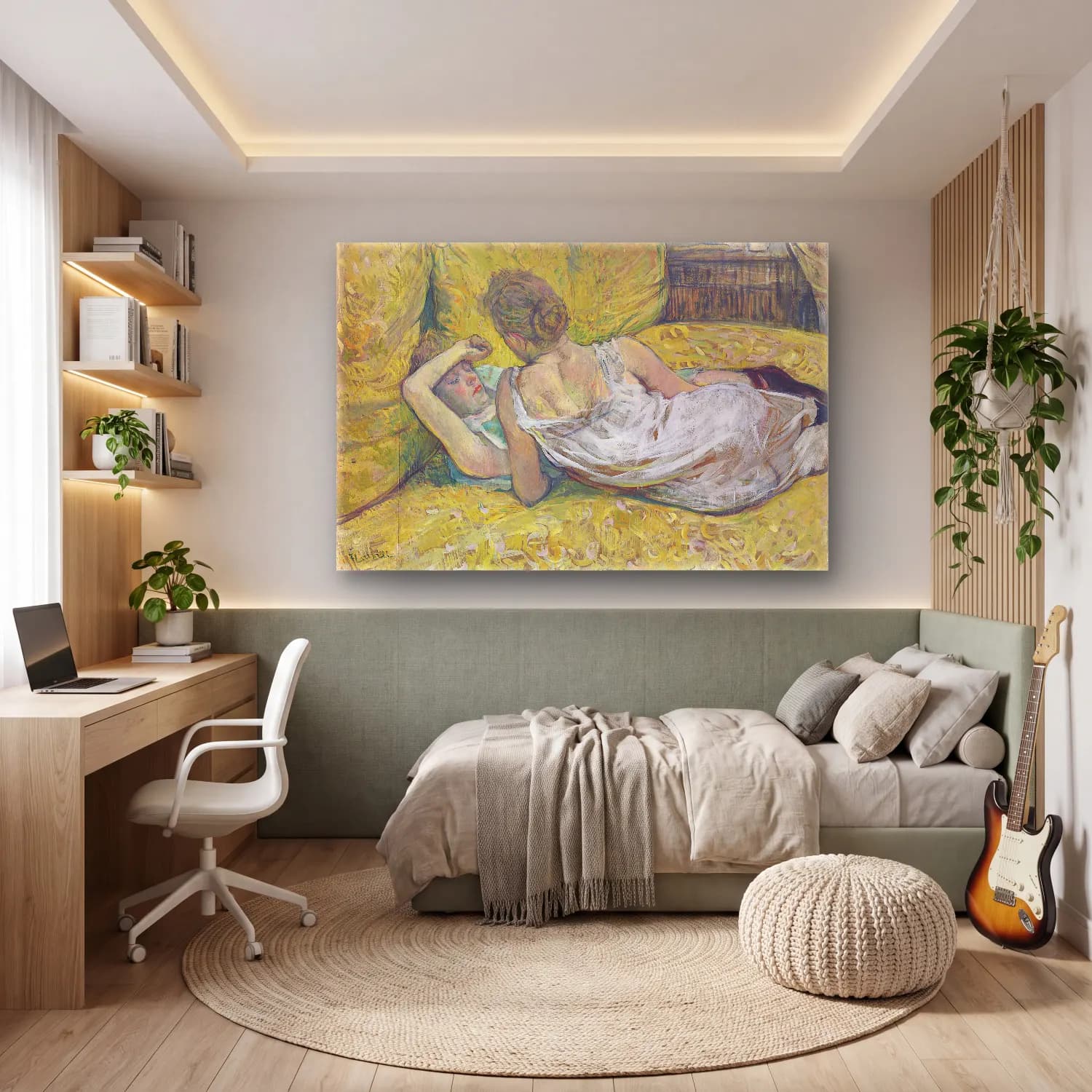 Henri de Toulouse-Lautrec – Aşıklar cam tablo — genç odasında