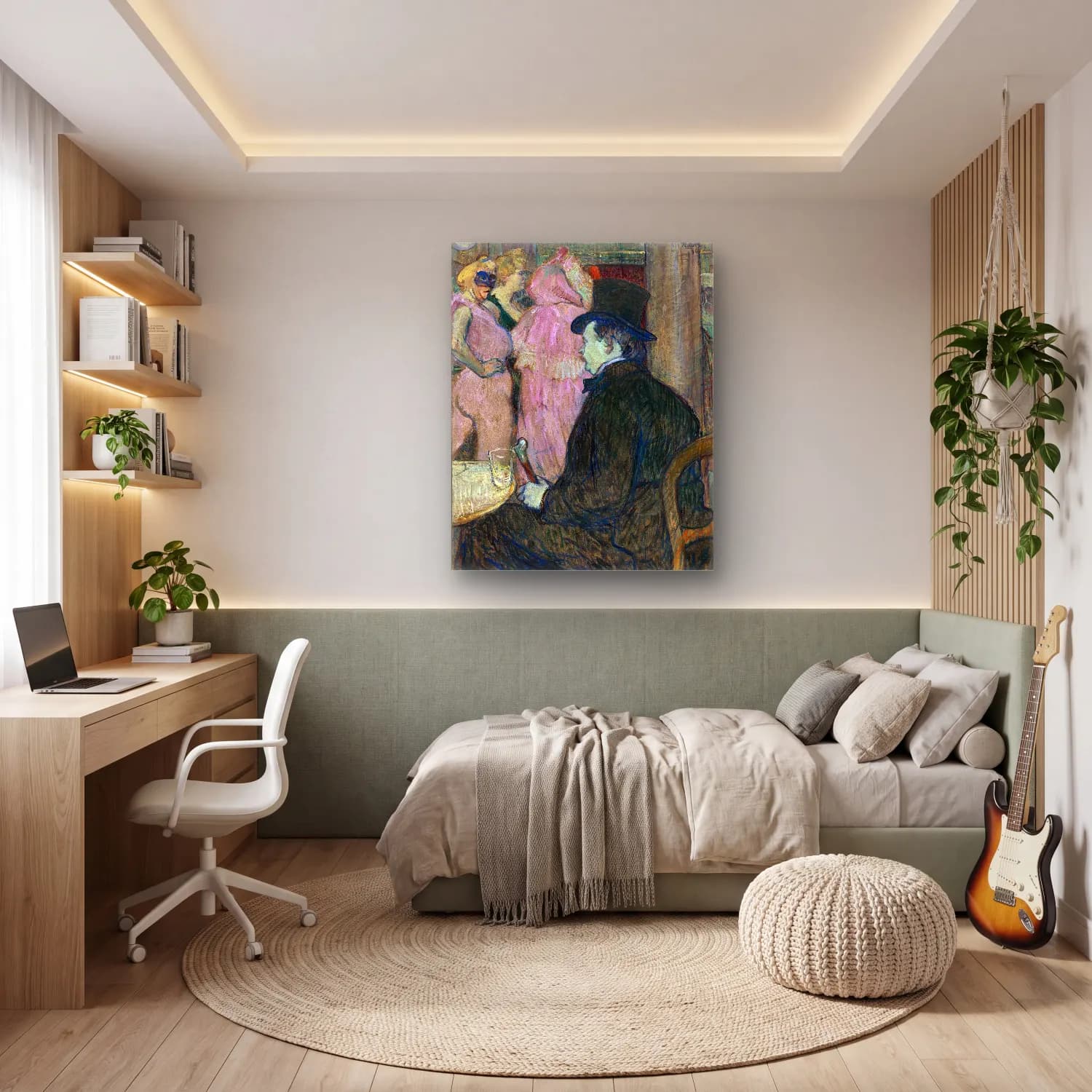 Henri de Toulouse-Lautrec – Kadeh Şarap cam tablo — genç odasında