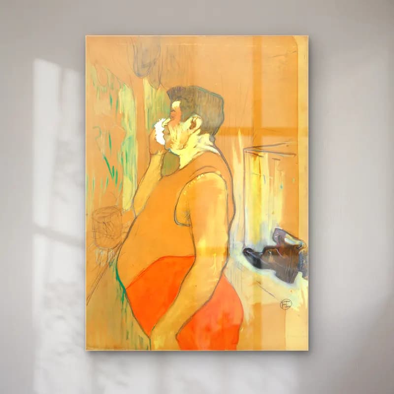 Henri de Toulouse-Lautrec – Elbiseli Kadın No. 8 cam tablo — Henri de Toulouse-Lautrec – Elbiseli Kadın No. 8 — empresyonist elbiseli kadın