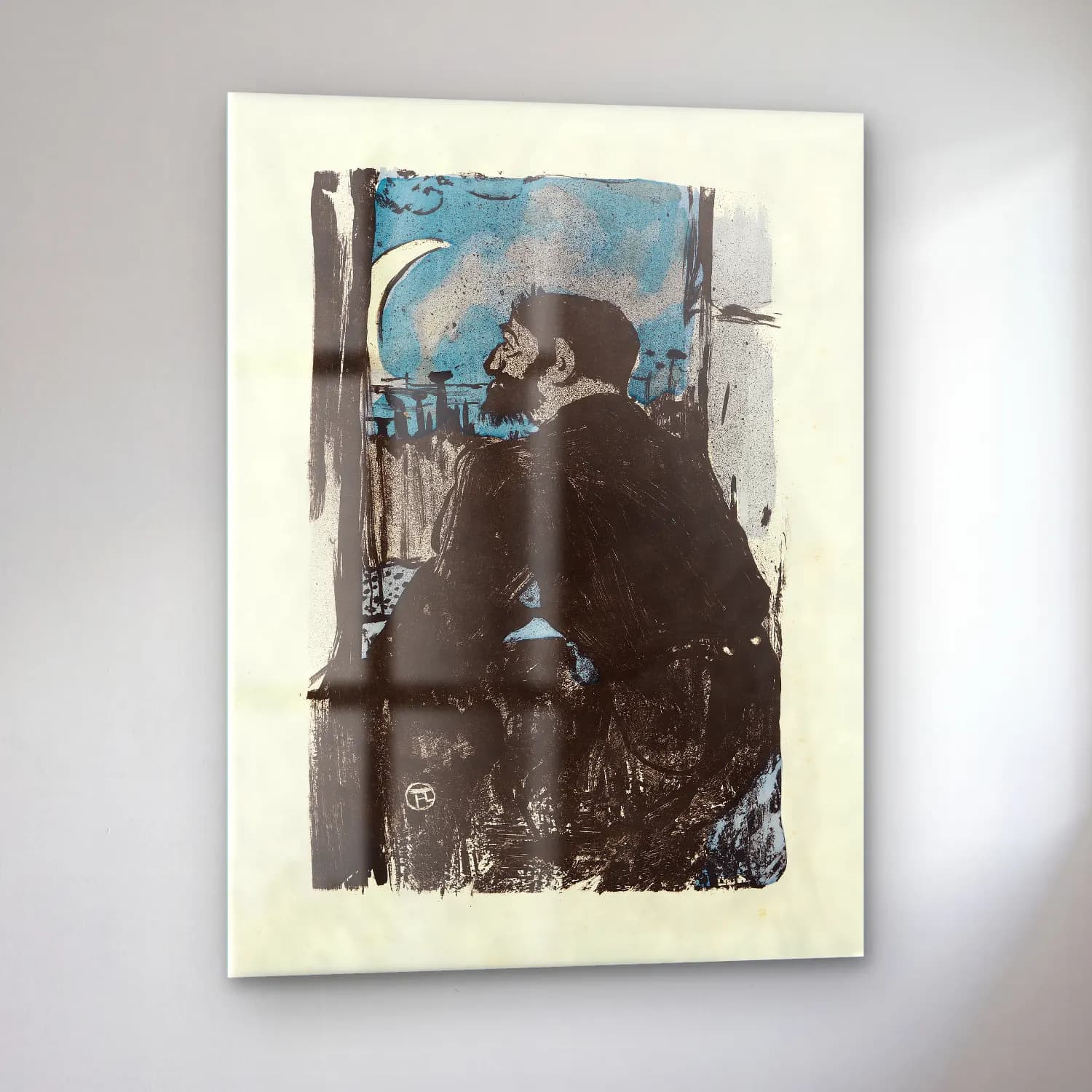 Henri de Toulouse-Lautrec – Erkek Portresi cam tablo — sol açıdan görünüm