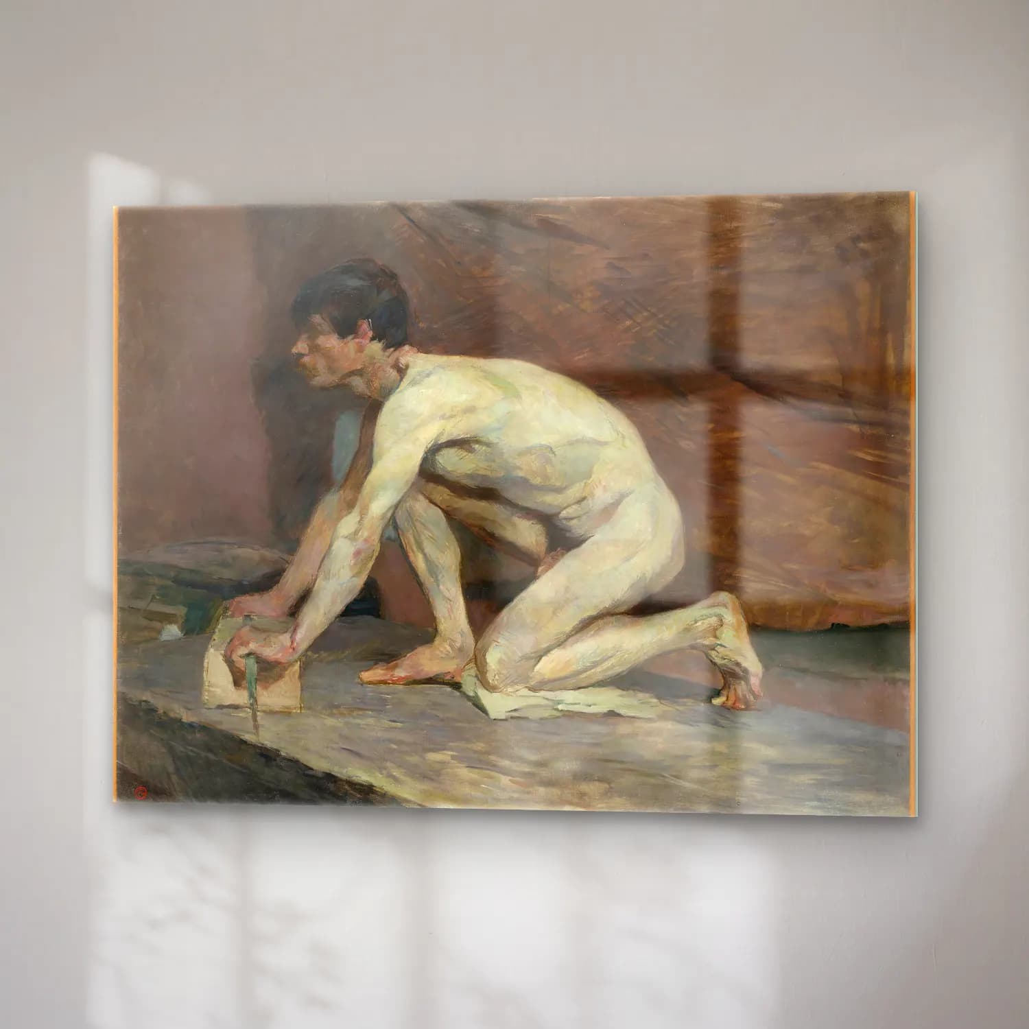 Henri de Toulouse-Lautrec – Figür Çalışması No. 4 cam tablo — sağ açıdan görünüm