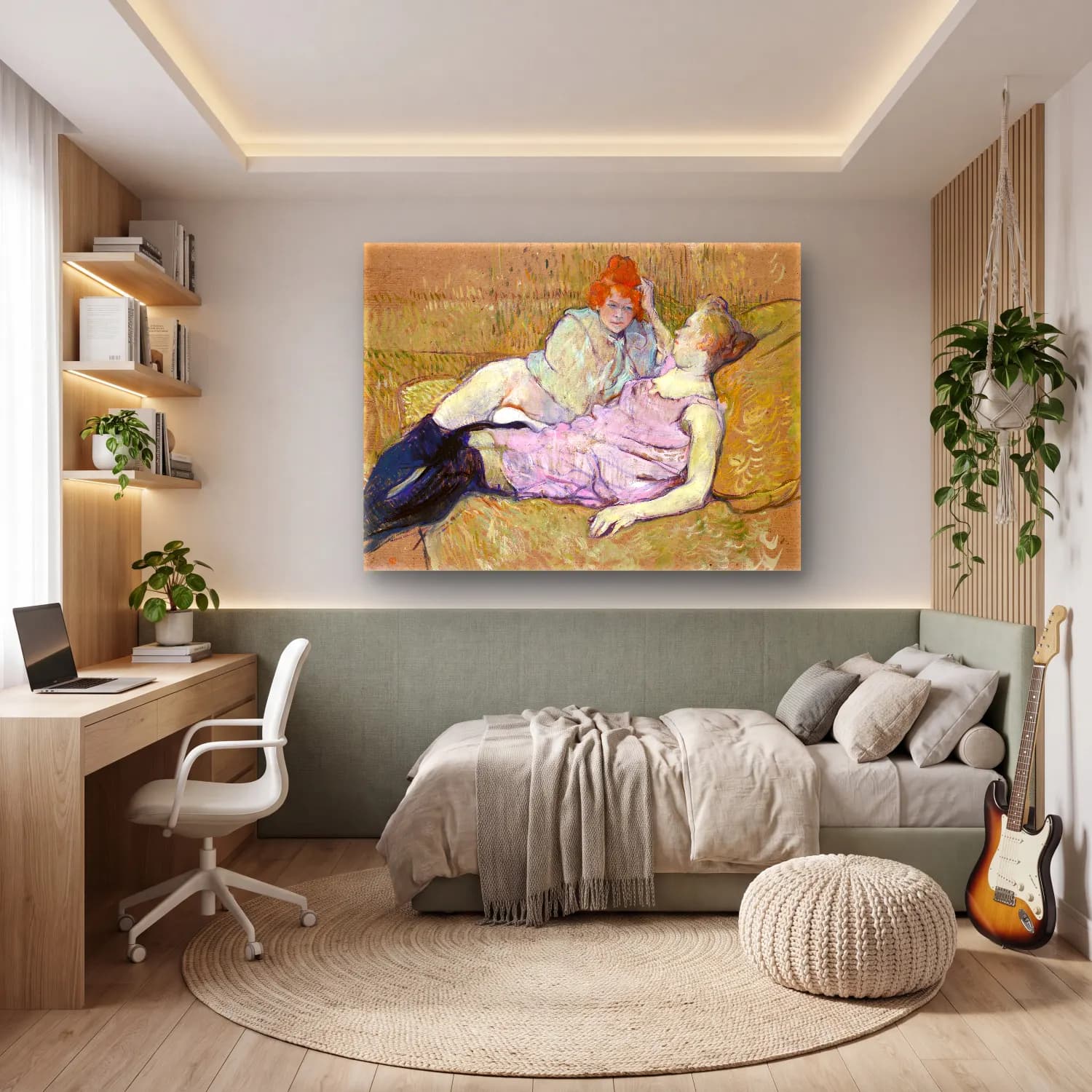 Henri de Toulouse-Lautrec – Anne ve Çocuk cam tablo — genç odasında