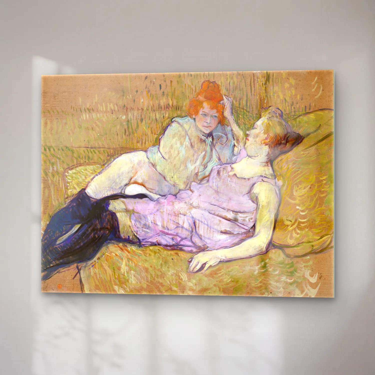 Henri de Toulouse-Lautrec – Anne ve Çocuk cam tablo — sağ açıdan görünüm
