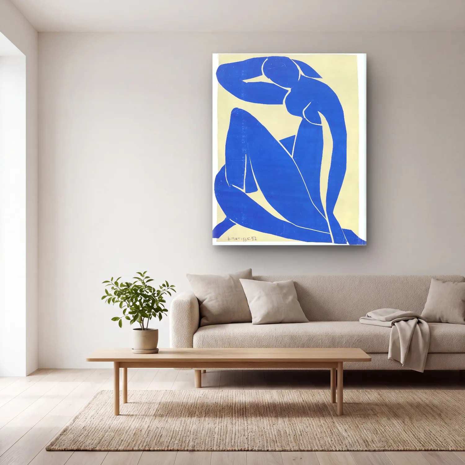 Henri Matisse – Figür Çalışması cam tablo — açık renk salonda
