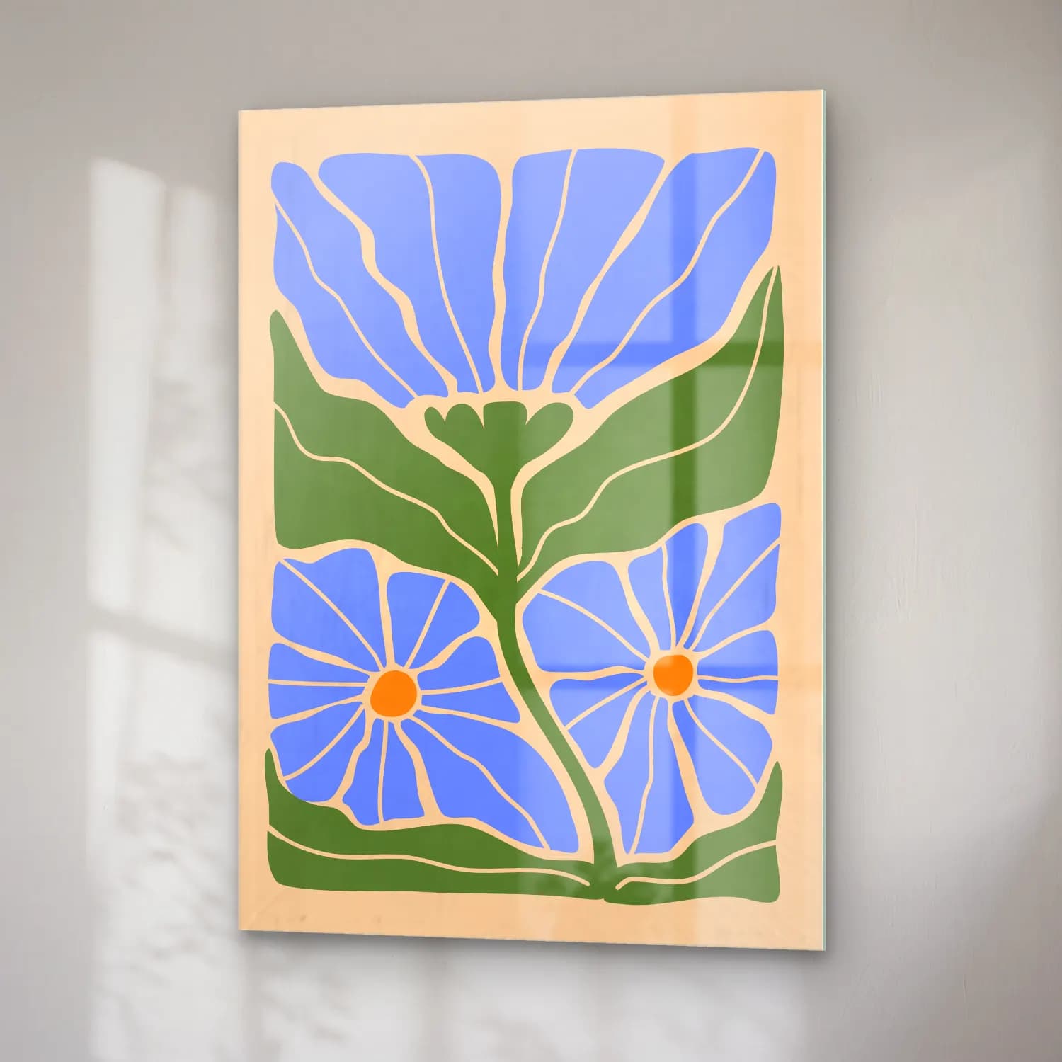 Henri Matisse – Çiçek Deseni No. 4 cam tablo — sağ açıdan görünüm