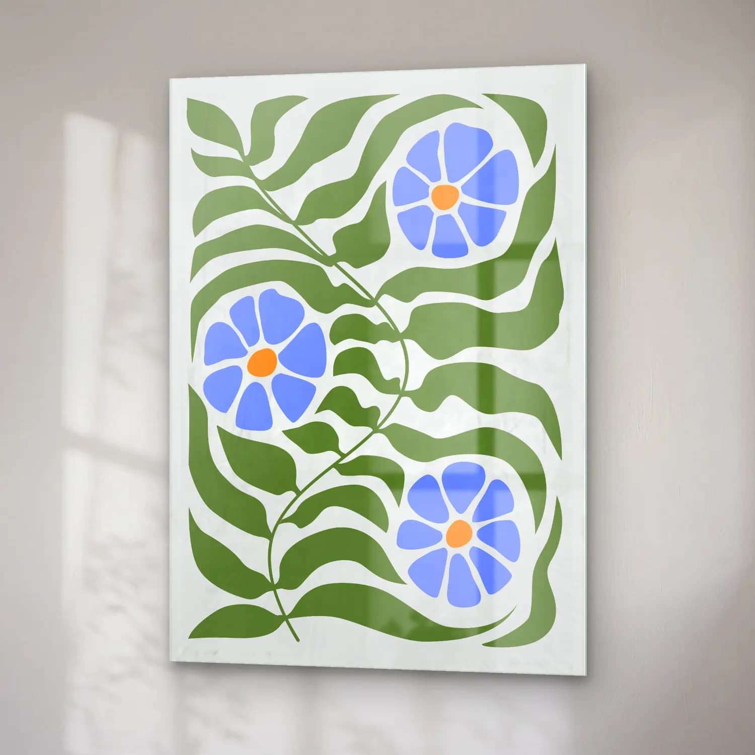 Henri Matisse – Çiçek Deseni No. 9 cam tablo — sağ açıdan görünüm
