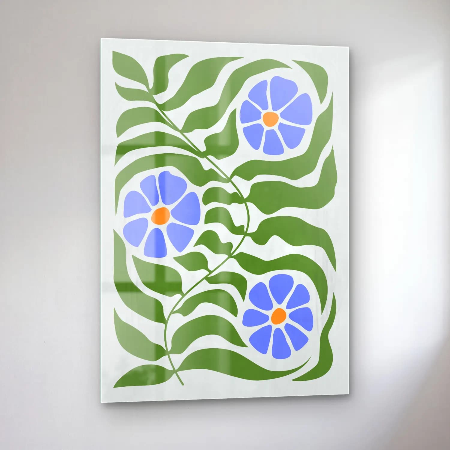 Henri Matisse – Çiçek Deseni No. 9 cam tablo — sol açıdan görünüm