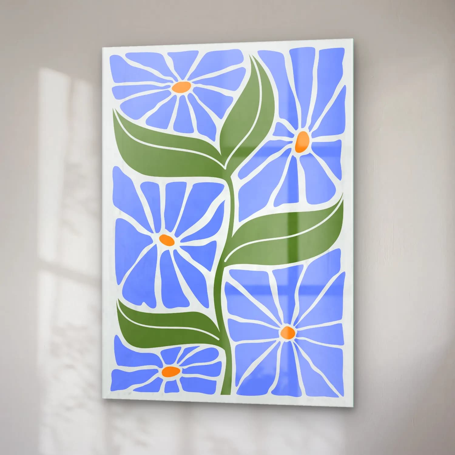 Henri Matisse – Çiçek Deseni No. 11 cam tablo — sağ açıdan görünüm