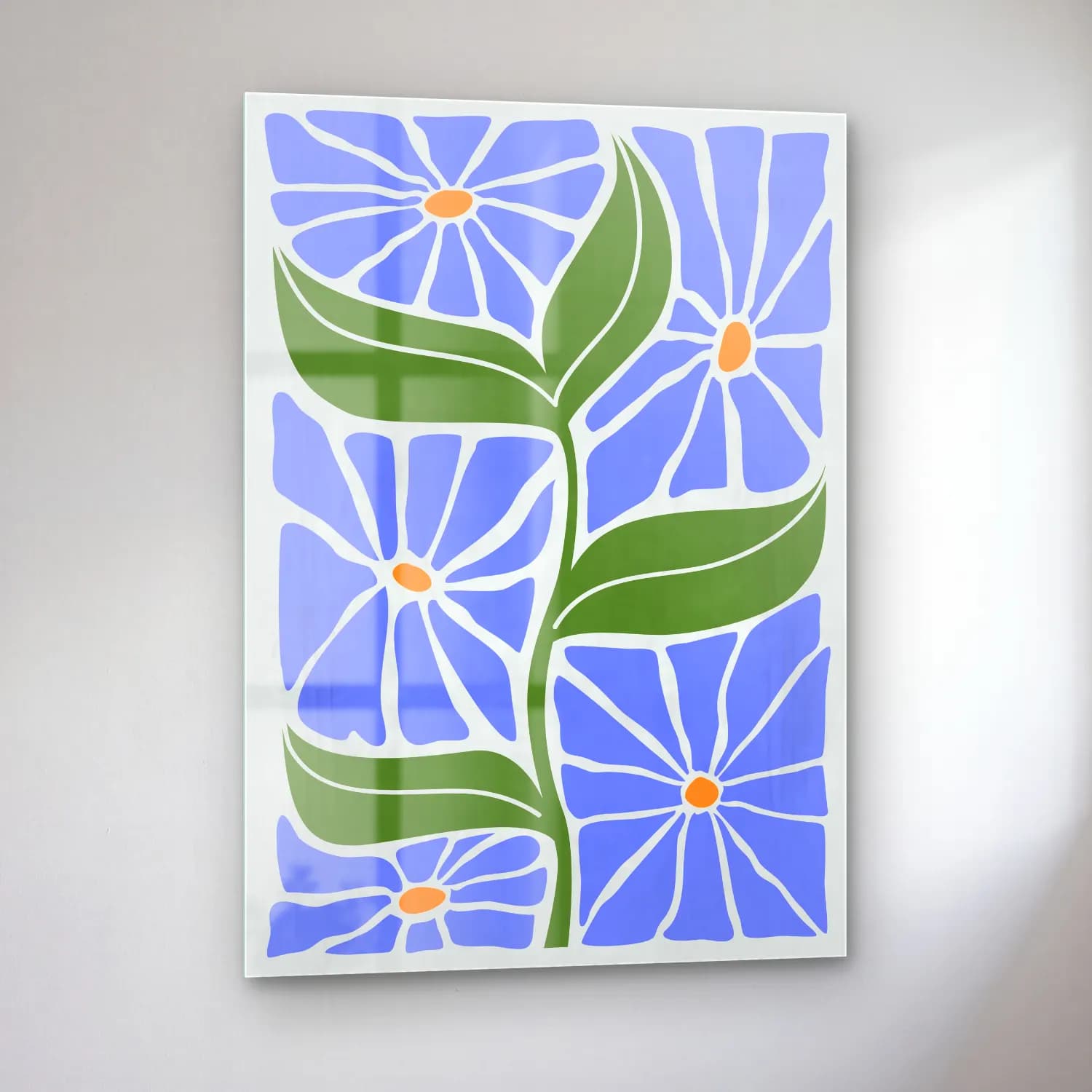 Henri Matisse – Çiçek Deseni No. 11 cam tablo — sol açıdan görünüm