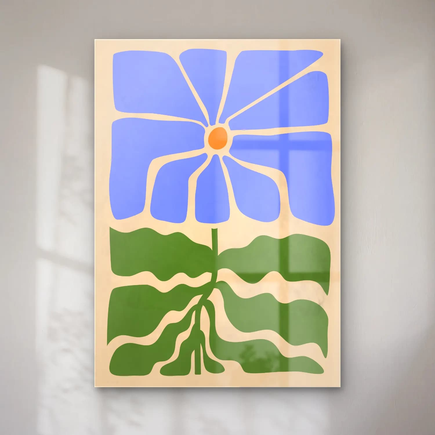 Henri Matisse – Çiçek Deseni No. 5 cam tablo — Henri Matisse – Çiçek Deseni No. 5 — botanik i̇llüstrasyon çiçek deseni