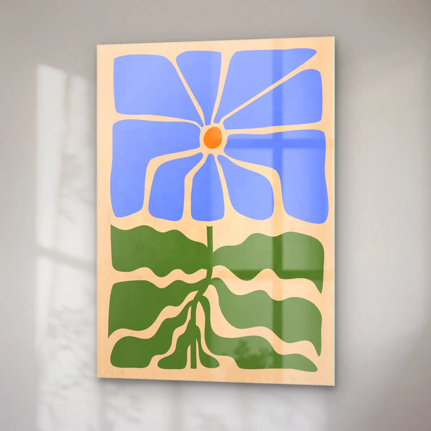 Henri Matisse – Çiçek Deseni No. 5 cam tablo — sağ açıdan görünüm