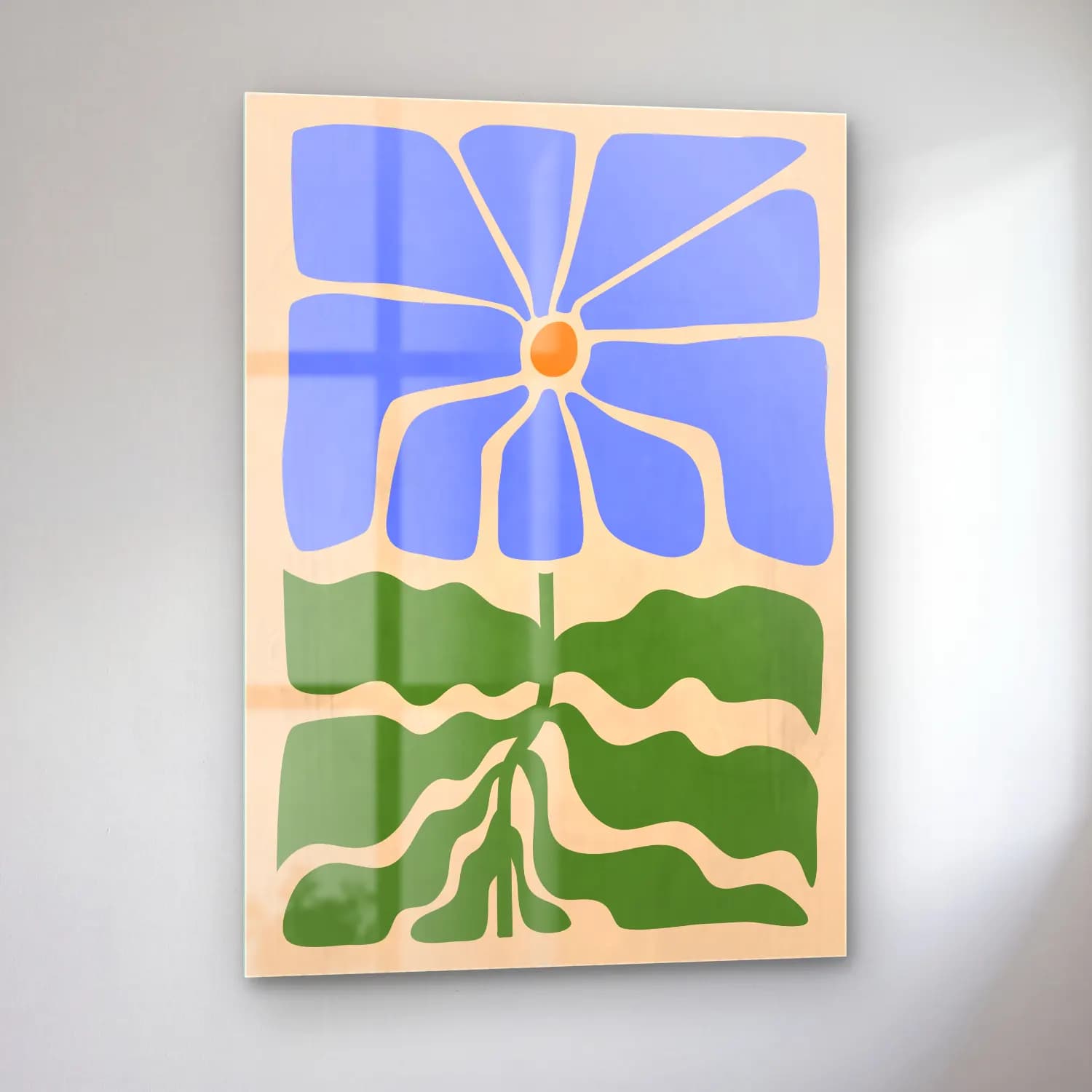 Henri Matisse – Çiçek Deseni No. 5 cam tablo — sol açıdan görünüm