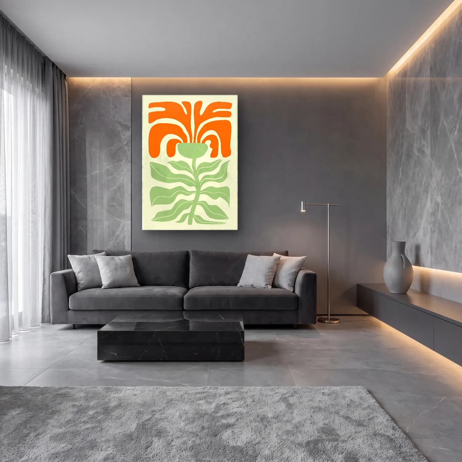 Henri Matisse – Vazo cam tablo — lüks salon duvarında