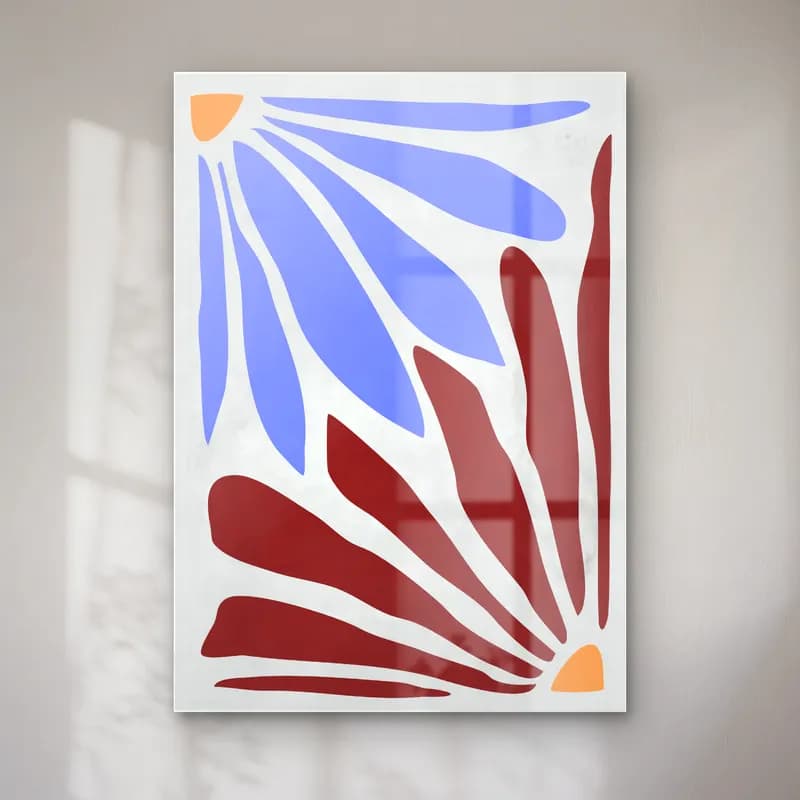 Henri Matisse – Çiçek Deseni No. 15 cam tablo — Henri Matisse – Çiçek Deseni No. 15 — boho çiçek deseni