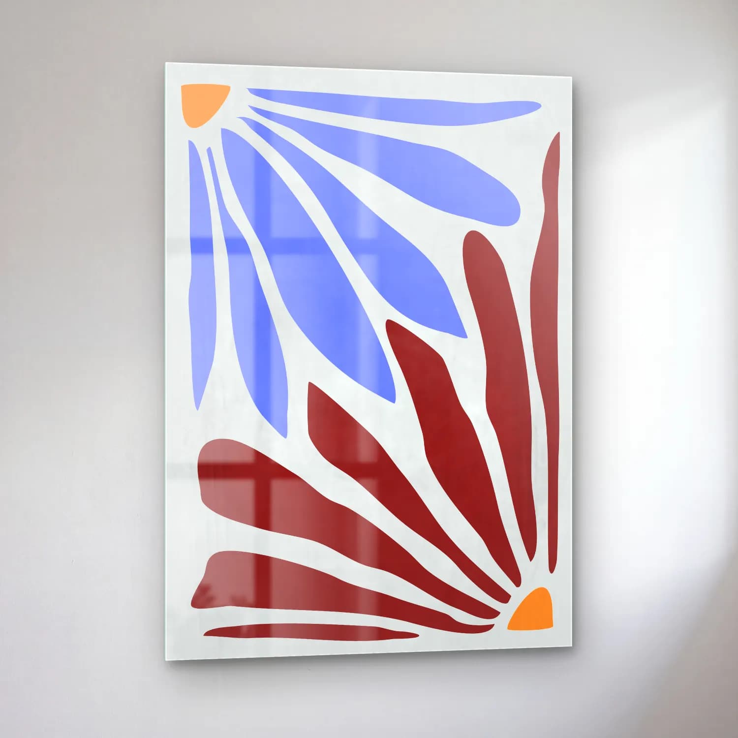 Henri Matisse – Çiçek Deseni No. 15 cam tablo — sol açıdan görünüm
