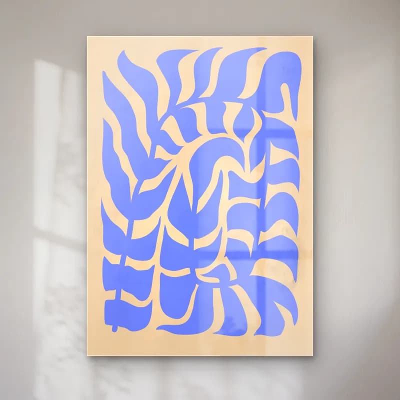 Henri Matisse – Çiçek Deseni – Mavi Tonlar cam tablo — Henri Matisse – Çiçek Deseni – Mavi Tonlar — boho çiçek deseni