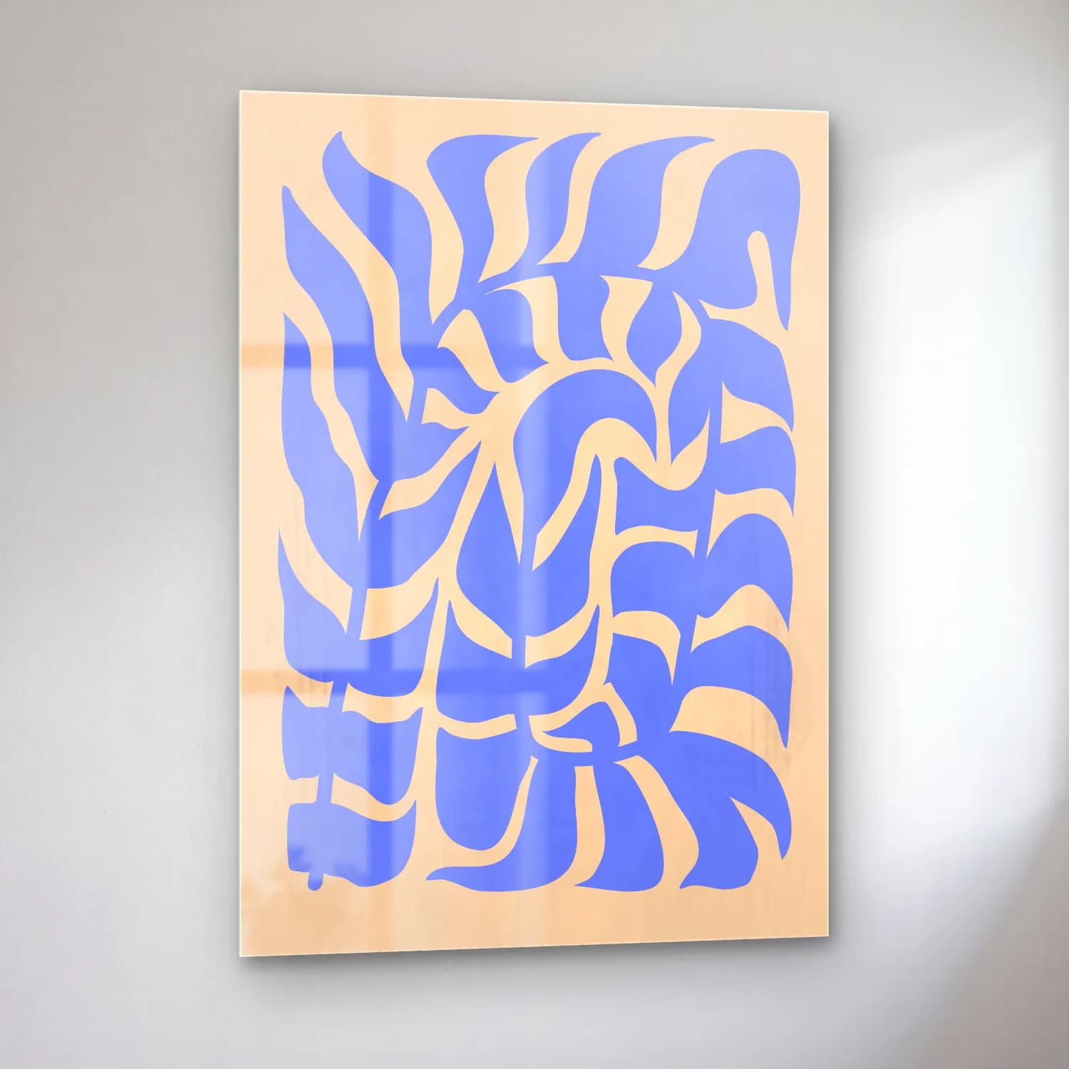 Henri Matisse – Çiçek Deseni – Mavi Tonlar cam tablo — sol açıdan görünüm