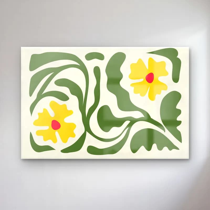 Henri Matisse – Çiçek Deseni No. 19 cam tablo — Henri Matisse – Çiçek Deseni No. 19 — retro çiçek deseni
