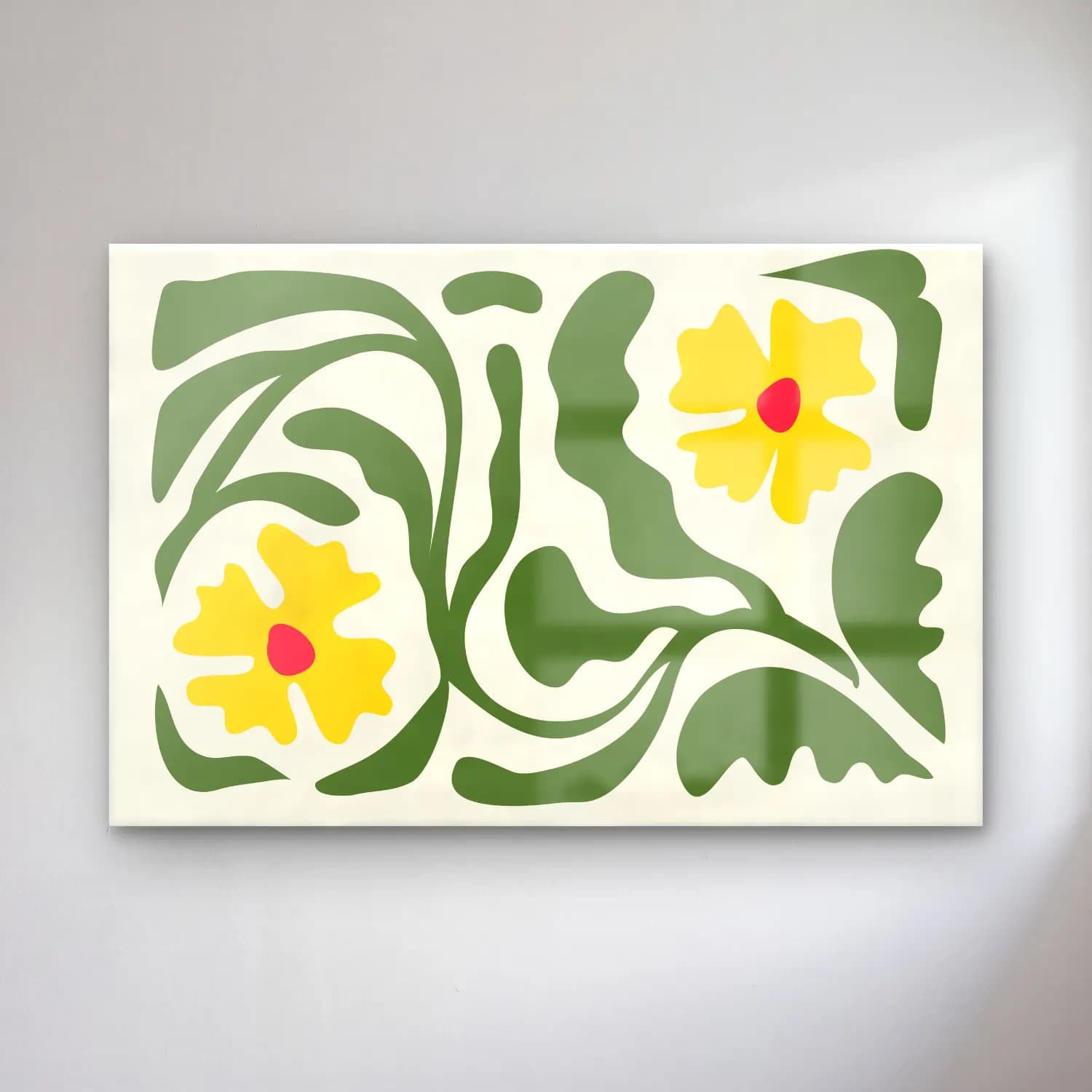 Henri Matisse – Çiçek Deseni No. 19 cam tablo — Henri Matisse – Çiçek Deseni No. 19 — retro çiçek deseni
