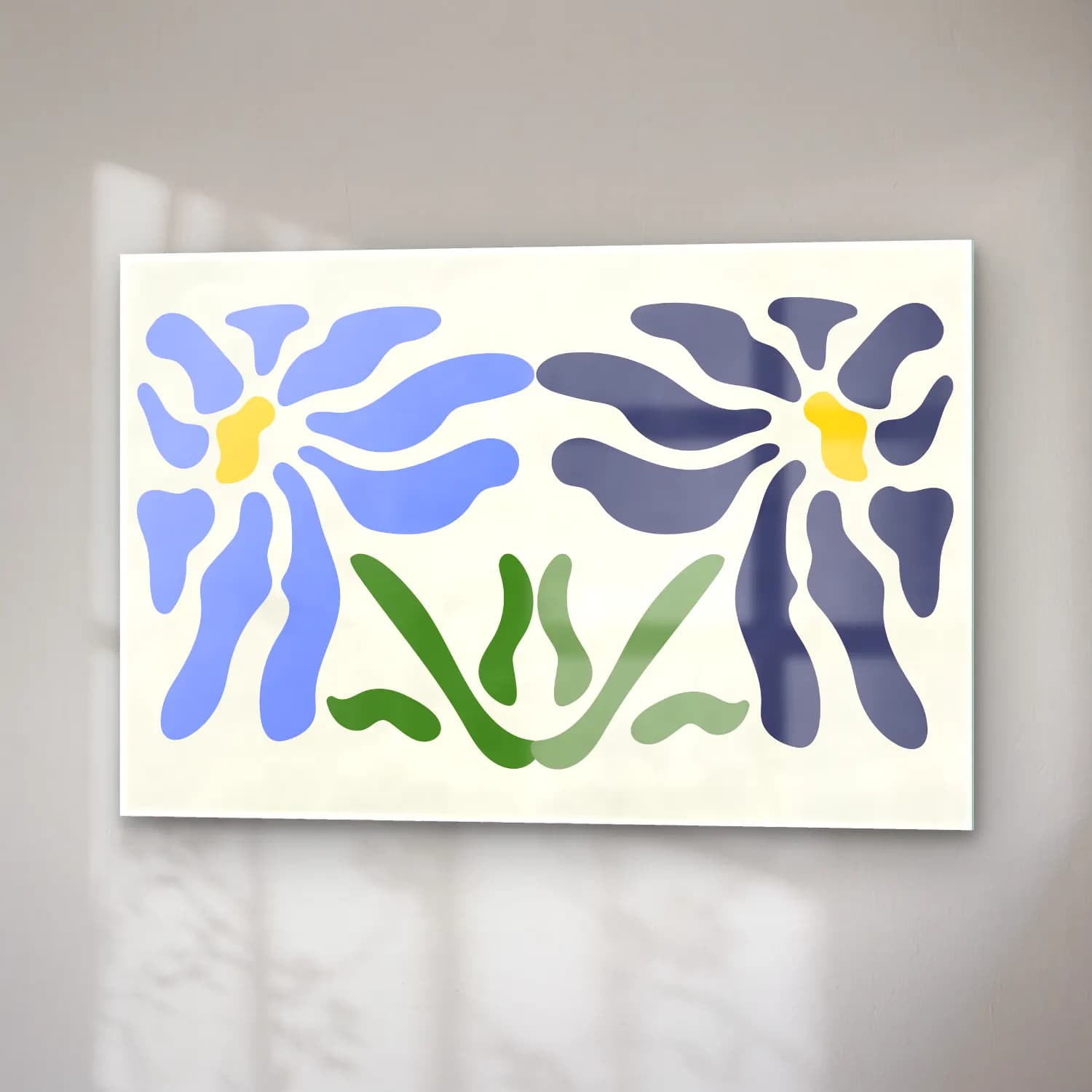 Henri Matisse – Çiçek Deseni No. 22 cam tablo — sağ açıdan görünüm