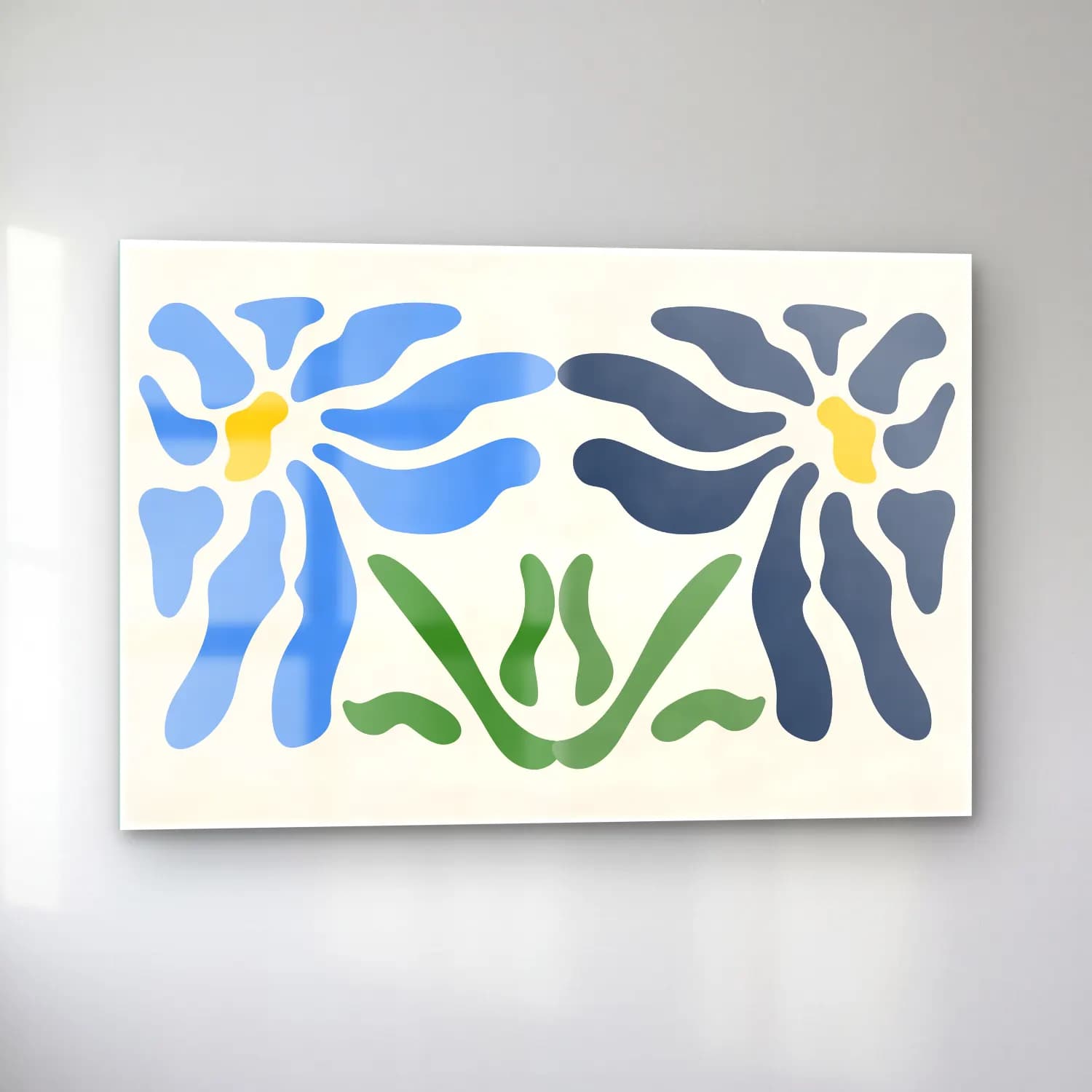 Henri Matisse – Çiçek Deseni No. 22 cam tablo — sol açıdan görünüm