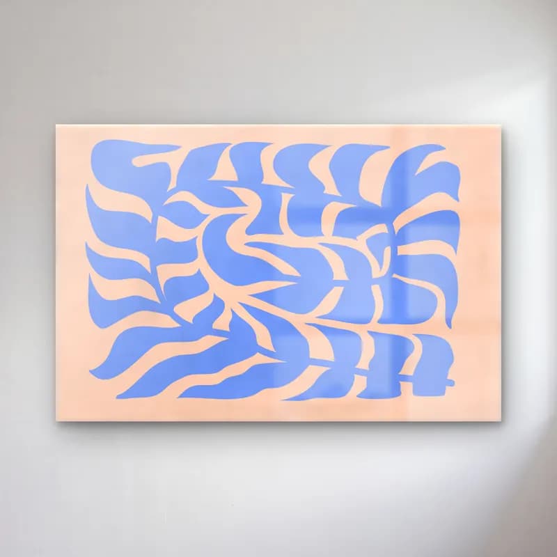 Henri Matisse – Dalgalı Çizgiler – Mavi Tonlar cam tablo — Henri Matisse – Dalgalı Çizgiler – Mavi Tonlar — boho dalgalı çizgiler