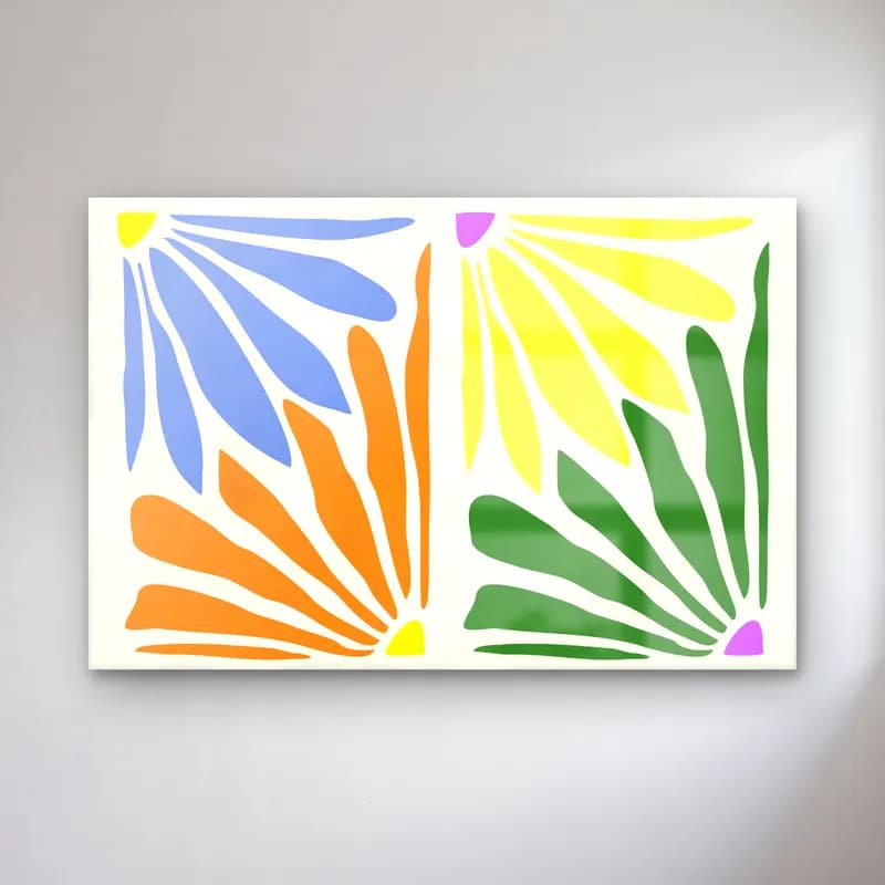 Henri Matisse – Çiçek Deseni No. 23 cam tablo — Henri Matisse – Çiçek Deseni No. 23 — boho çiçek deseni