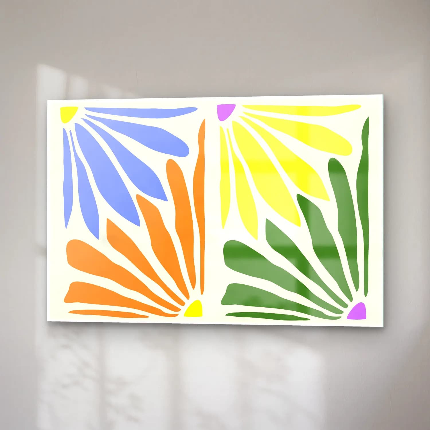Henri Matisse – Çiçek Deseni No. 23 cam tablo — sağ açıdan görünüm