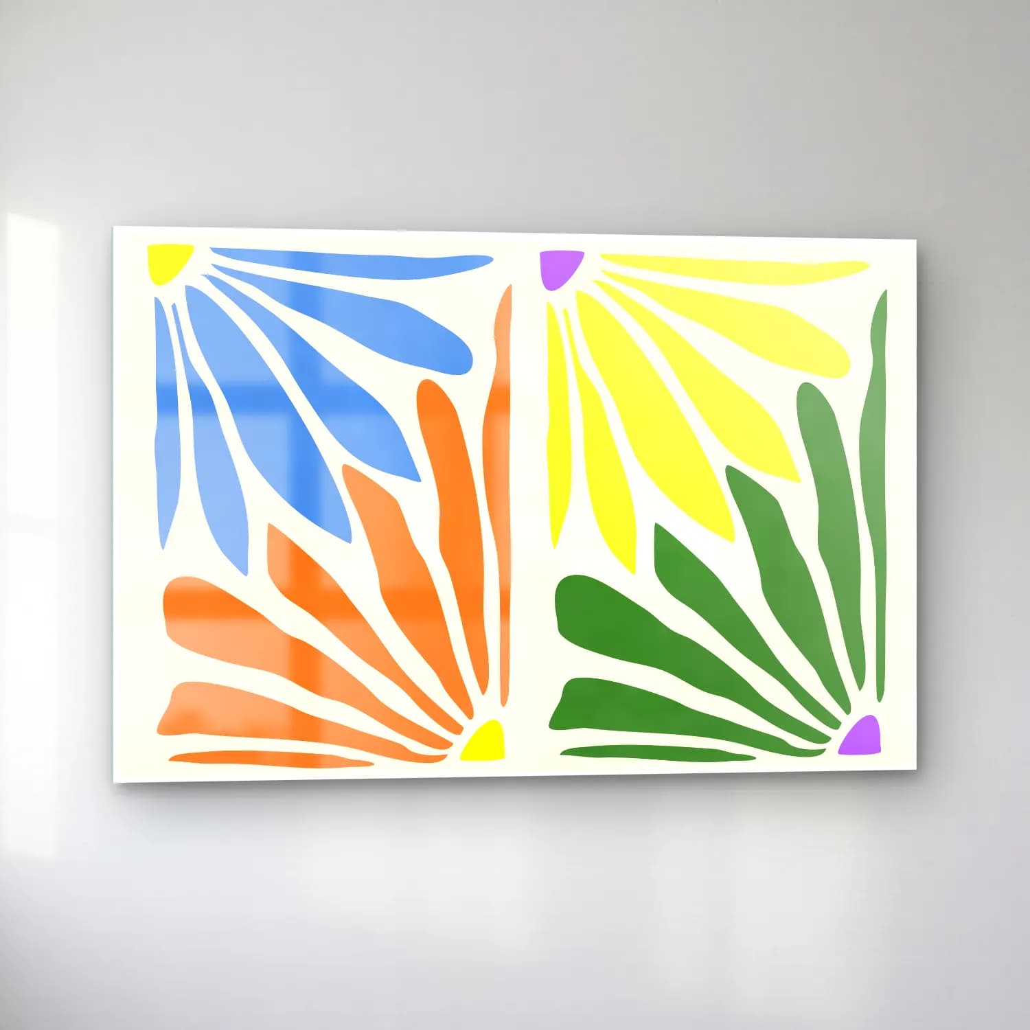 Henri Matisse – Çiçek Deseni No. 23 cam tablo — sol açıdan görünüm