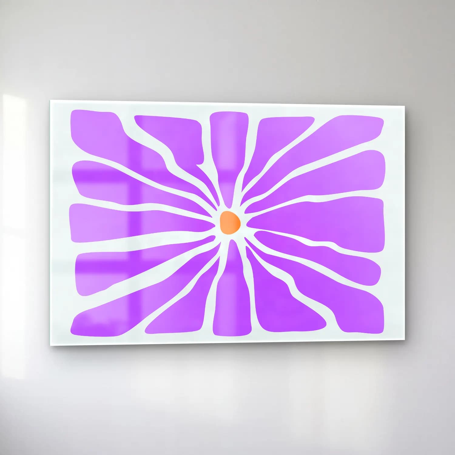 Henri Matisse – Çiçek Deseni – Mor Tonlar cam tablo — sol açıdan görünüm