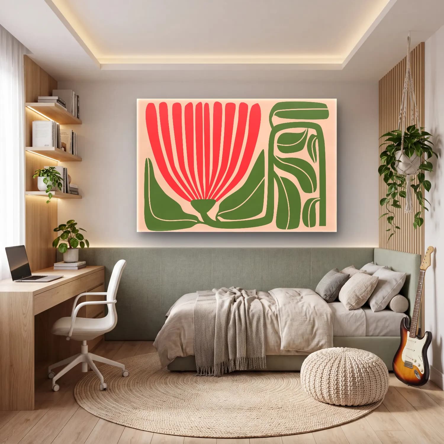 Henri Matisse – Çiçek Deseni – Pembe Tonlar cam tablo — genç odasında