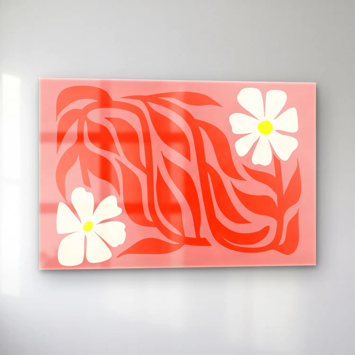 Henri Matisse – Çiçek Deseni No. 29 cam tablo — sol açıdan görünüm