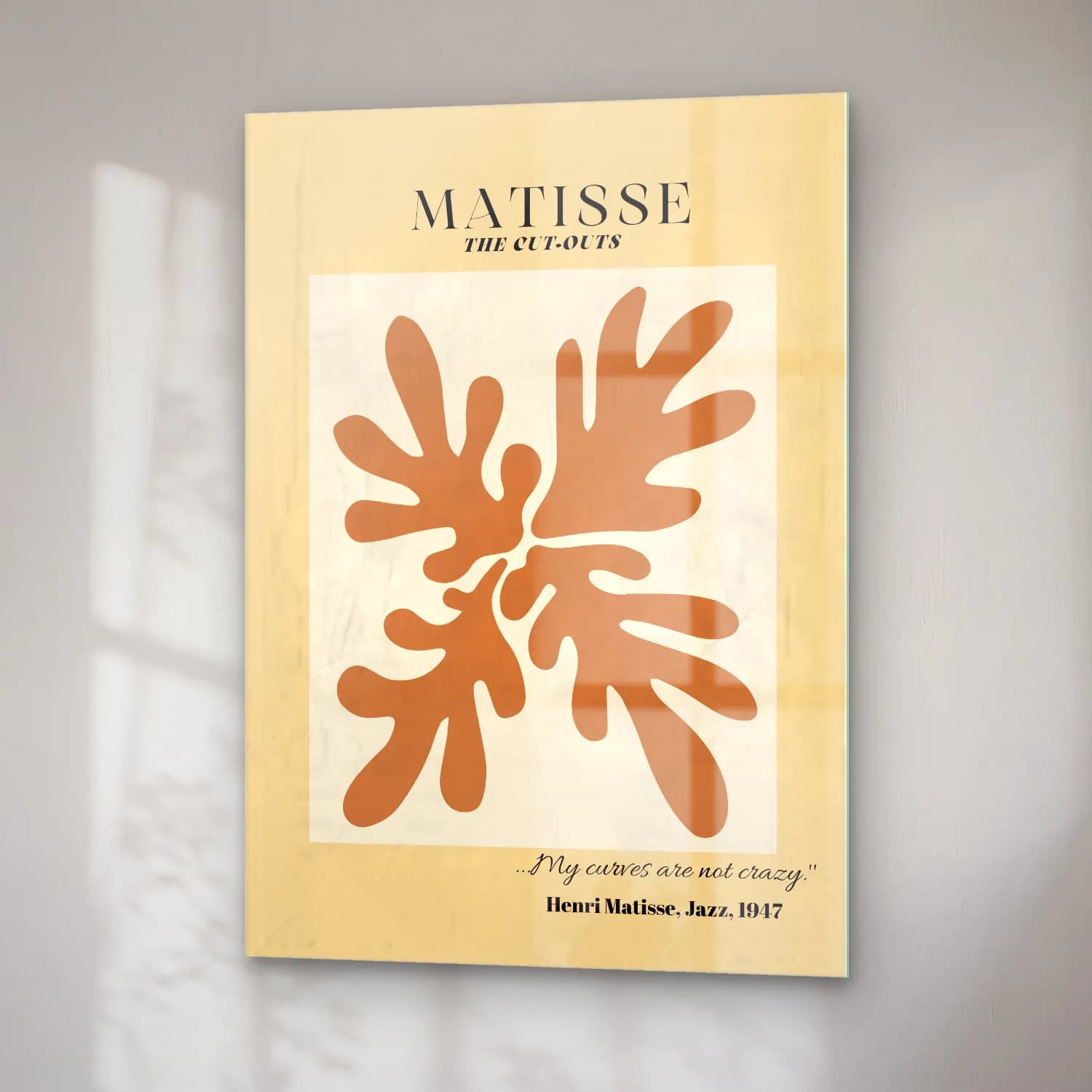 Henri Matisse – Soyut Formlar No. 6 cam tablo — sağ açıdan görünüm