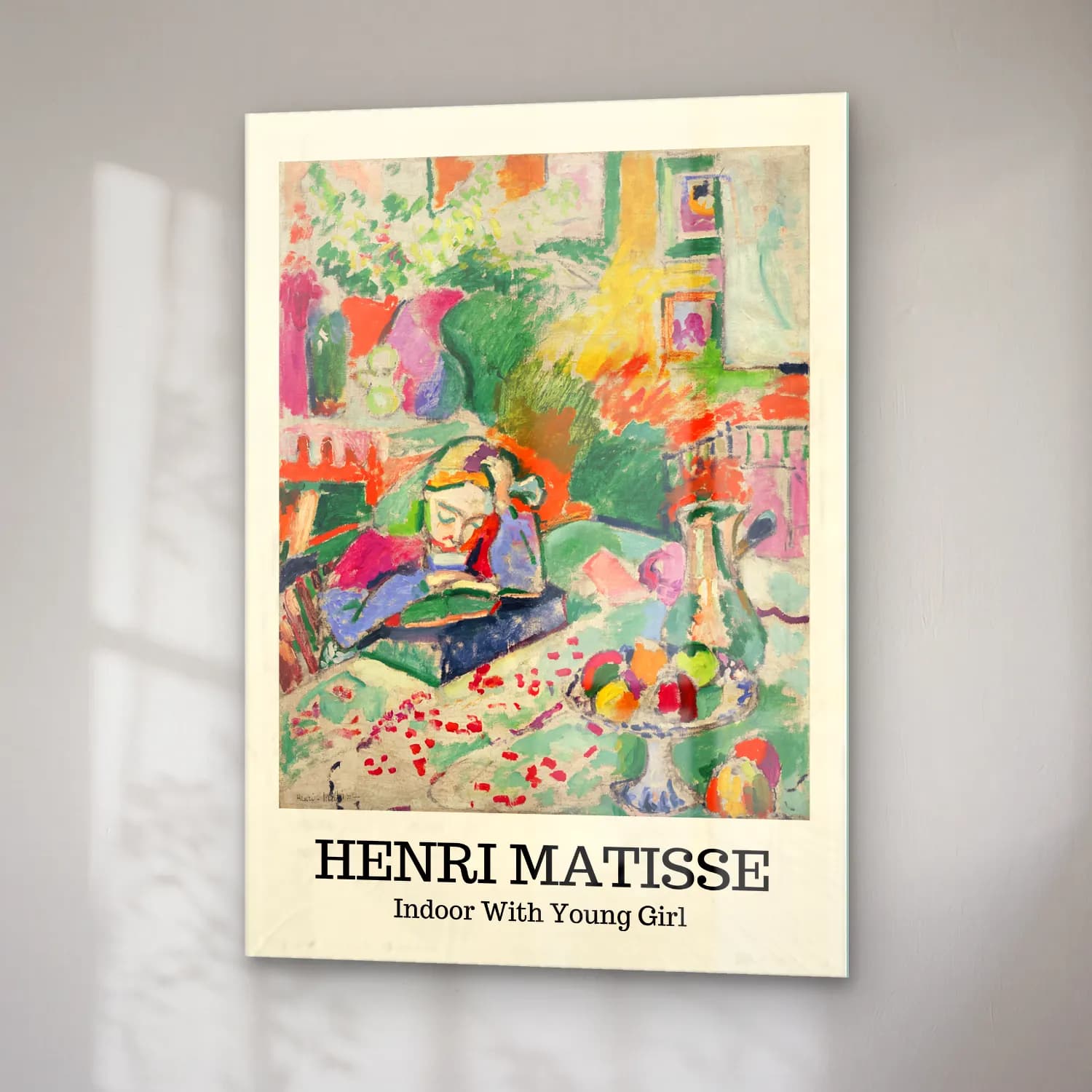 Henri Matisse – Kitap Okuyan Kadın cam tablo — sağ açıdan görünüm