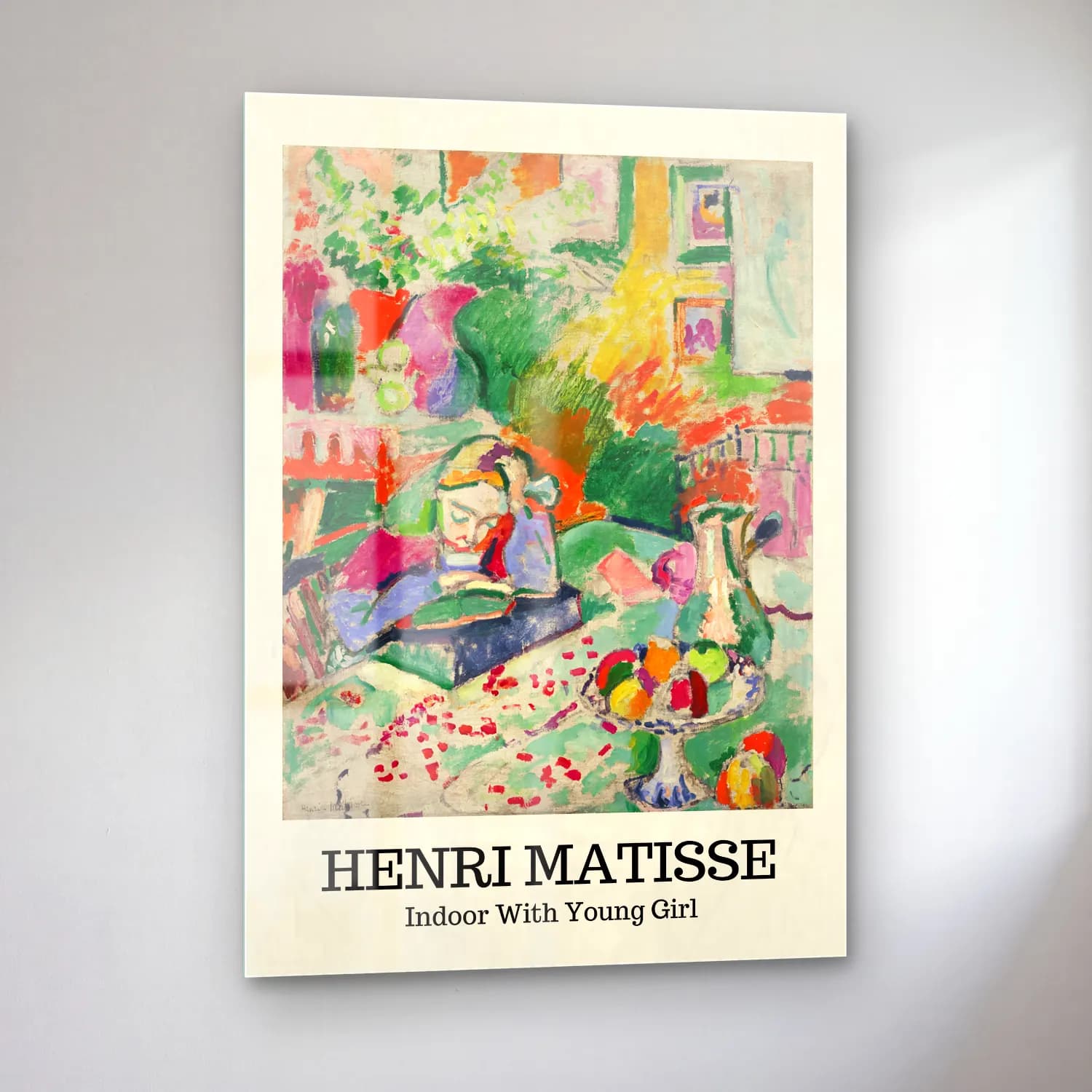 Henri Matisse – Kitap Okuyan Kadın cam tablo — sol açıdan görünüm