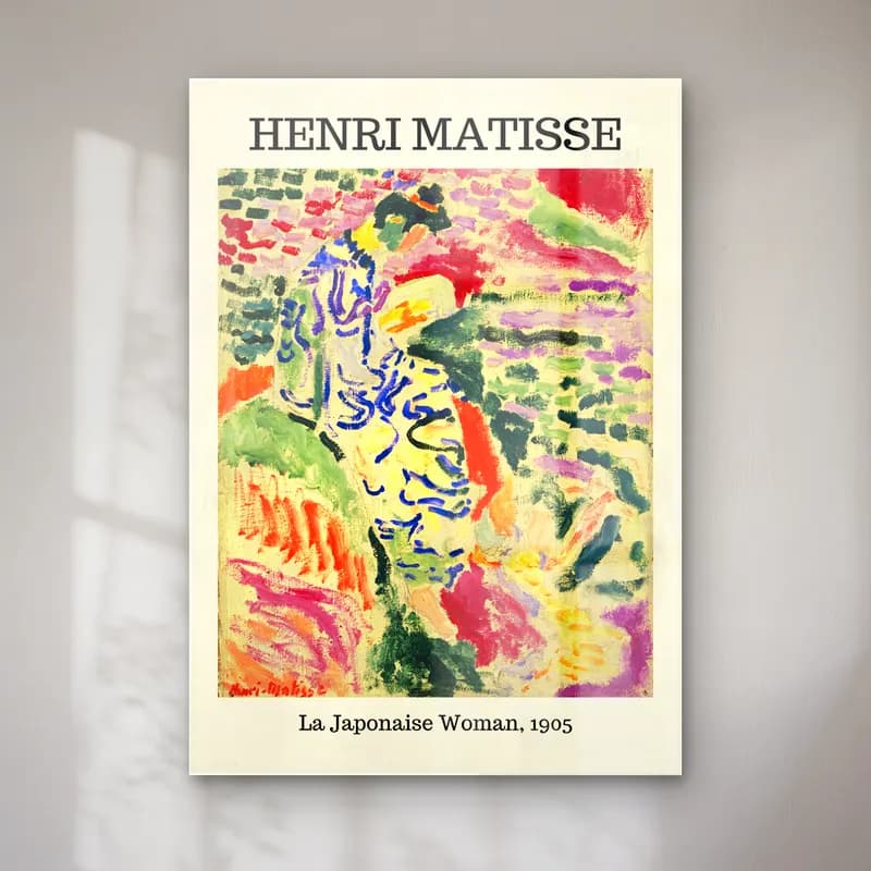 Henri Matisse – Elbiseli Kadın cam tablo — Henri Matisse – Elbiseli Kadın — boho elbiseli kadın